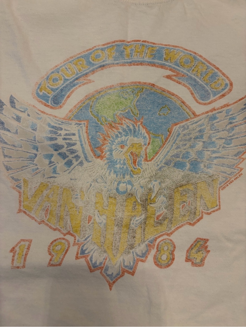 Van Halen 1984 Tour of the World Graphic Tee - size small